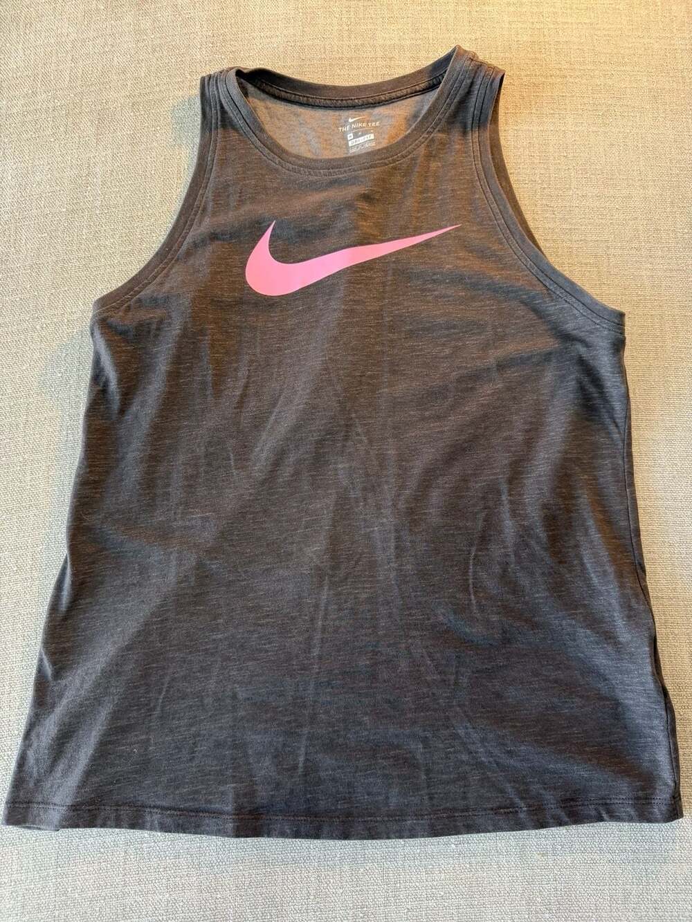 Nike Dri-FIT Women's Tank Top Gray Pink Swoosh Size M